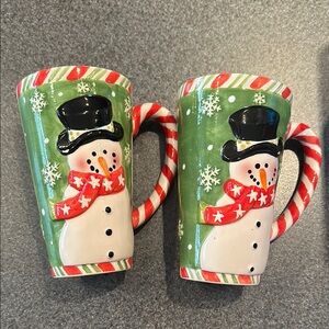 Festive Snowman Ceramic Mugs